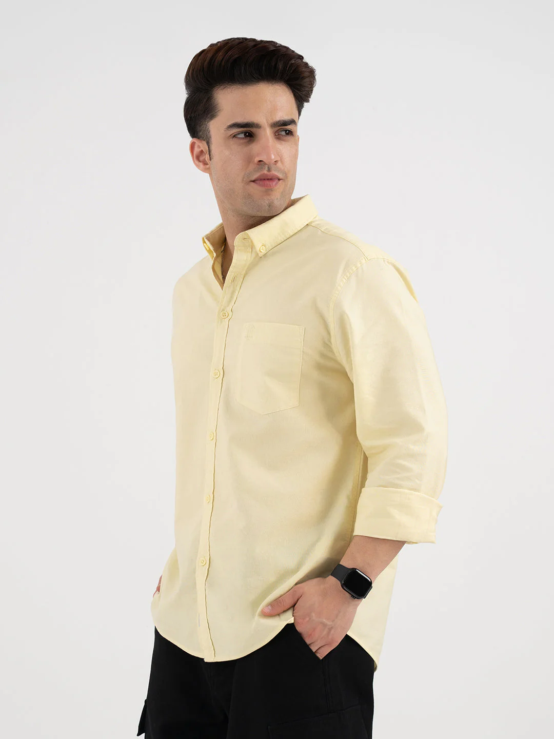 Red Tape Menâ€™s Oxford Yellow Shirt - Image 2