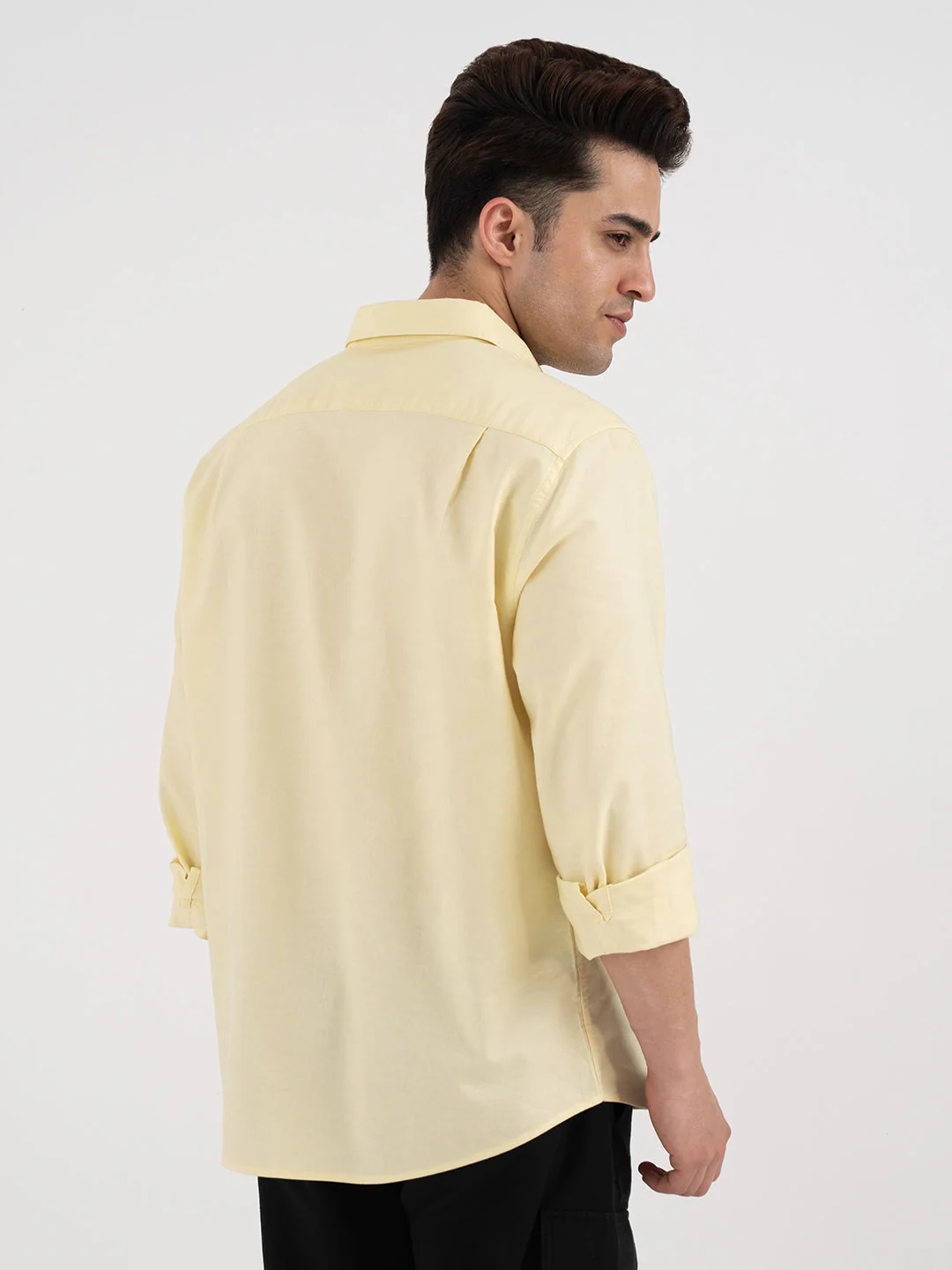 Red Tape Menâ€™s Oxford Yellow Shirt - Image 3