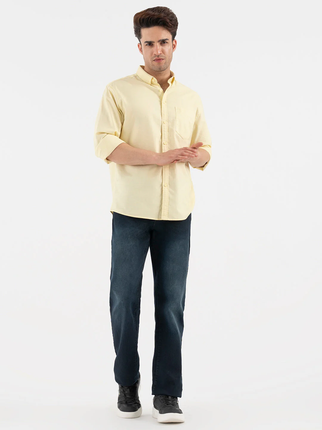 Red Tape Menâ€™s Oxford Yellow Shirt - Image 5