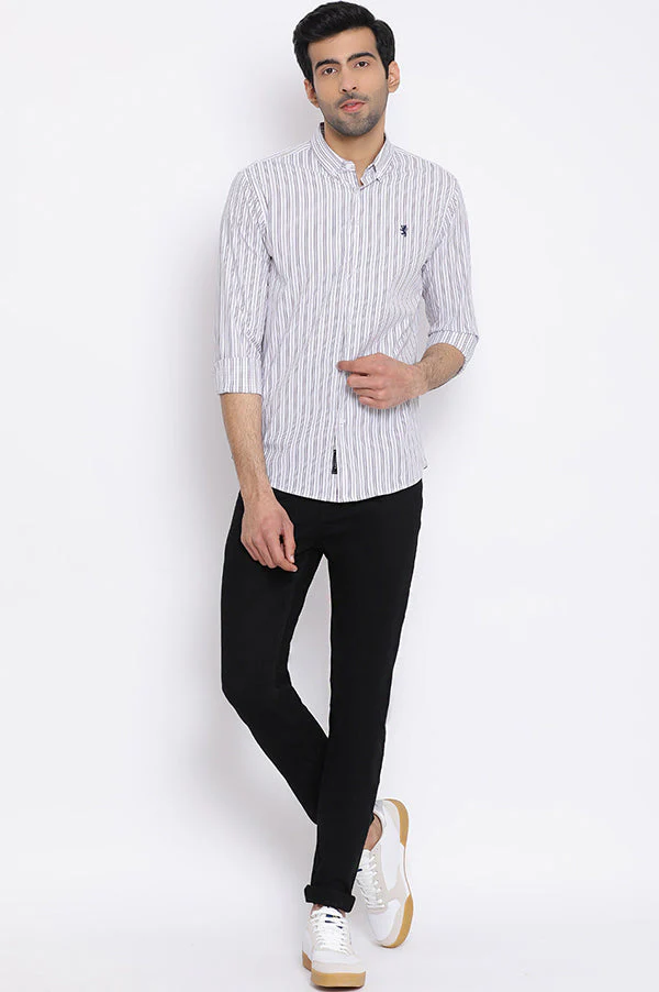 Men's Dark navy Pure Cotton Shirt - Image 5