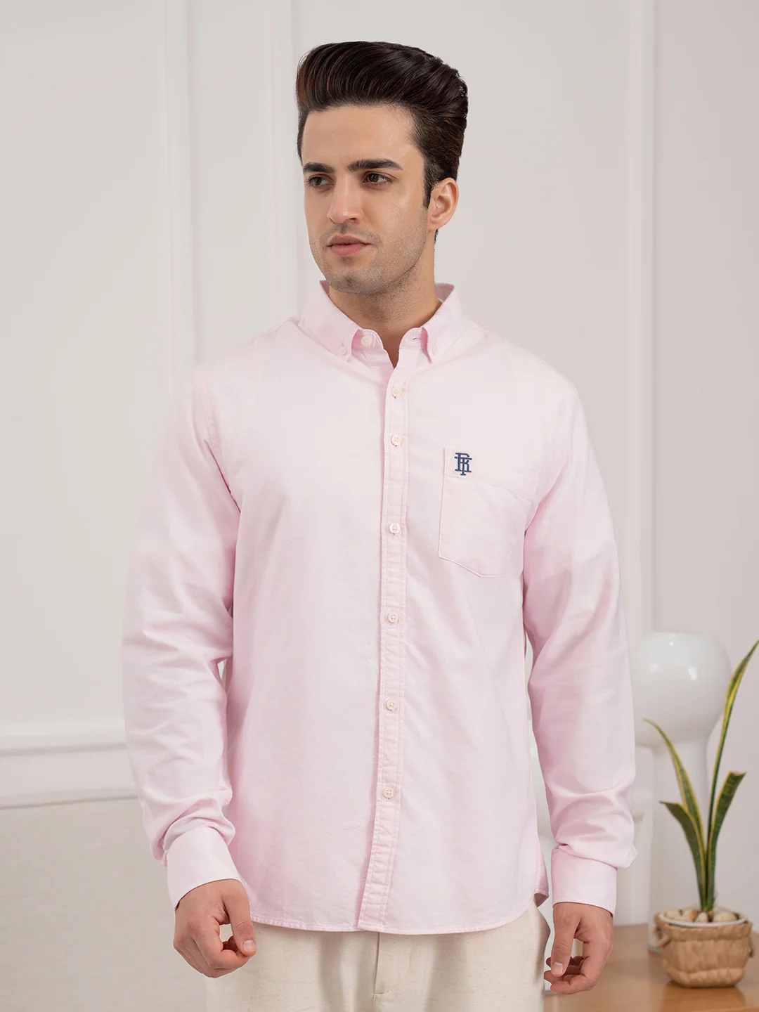 Menâ€™s Pink Oxford Shirt | Refined Cotton Comfort - Image 3