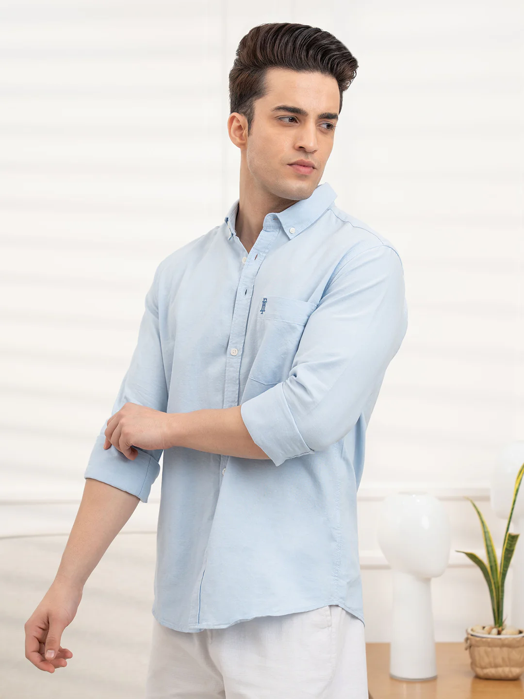 Menâ€™s Sky Blue Oxford Shirt | Refined Everyday Classic - Image 4