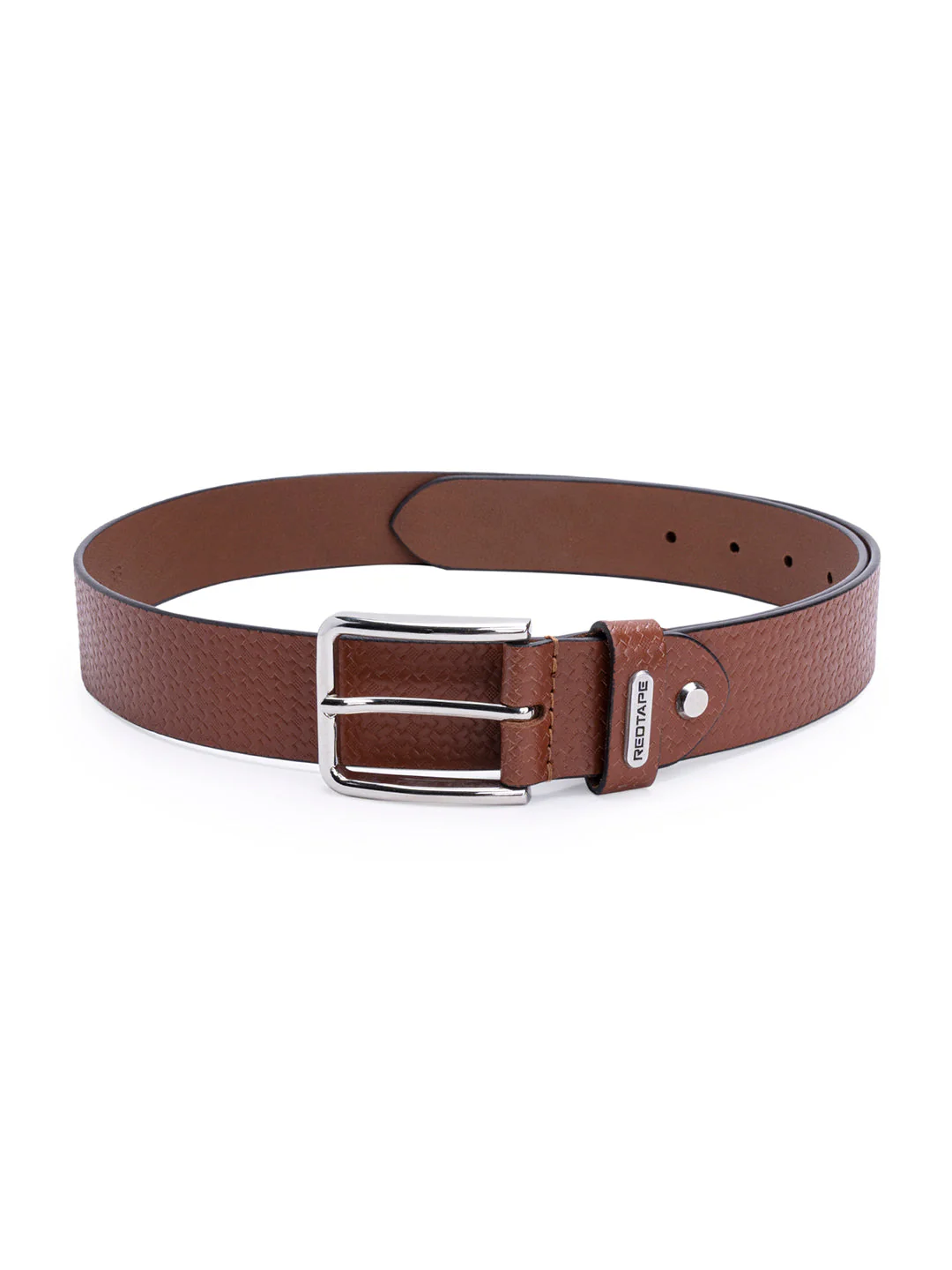 Men Tan Leather Belt - Image 3