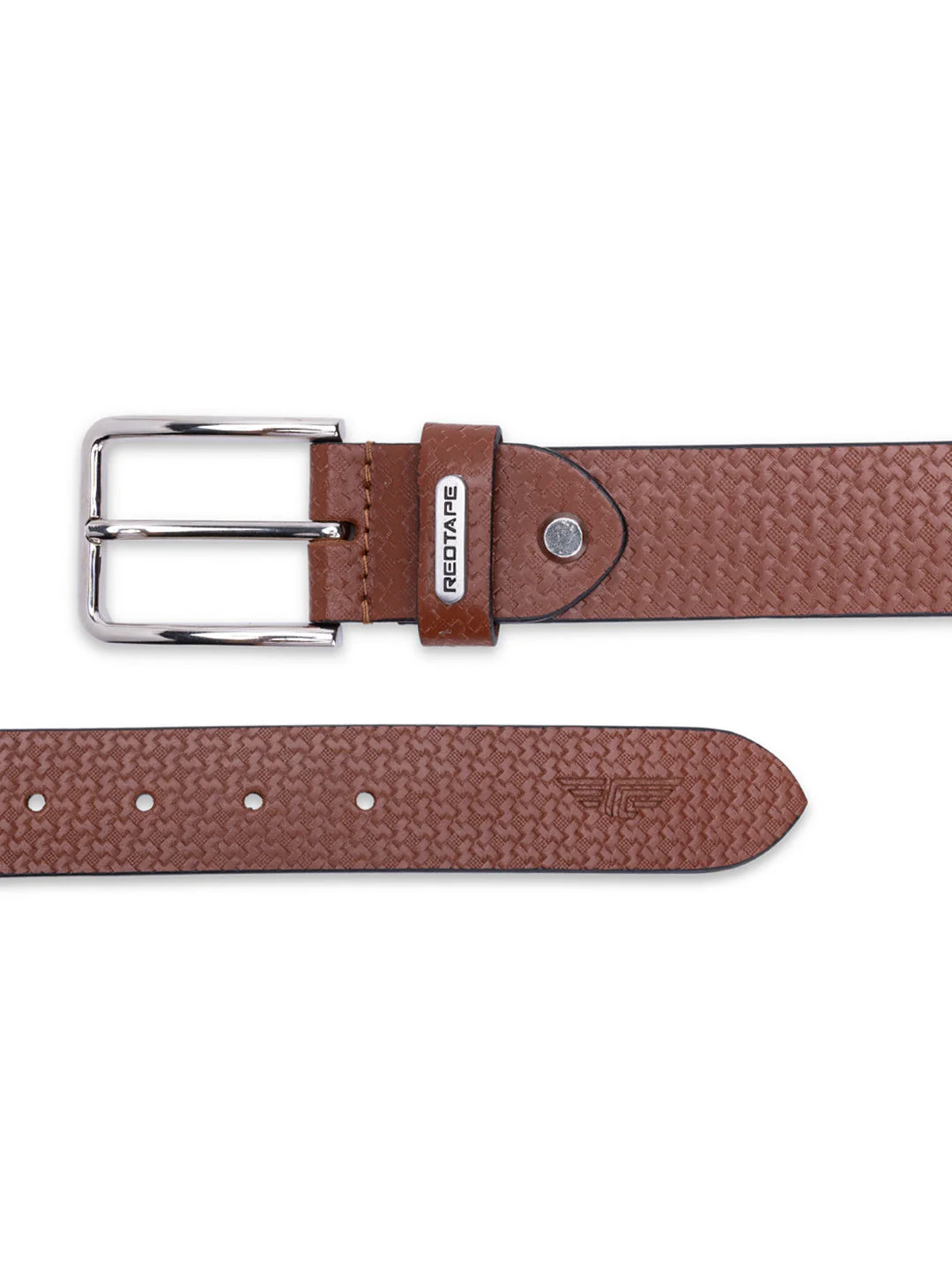 Men Tan Leather Belt - Image 4