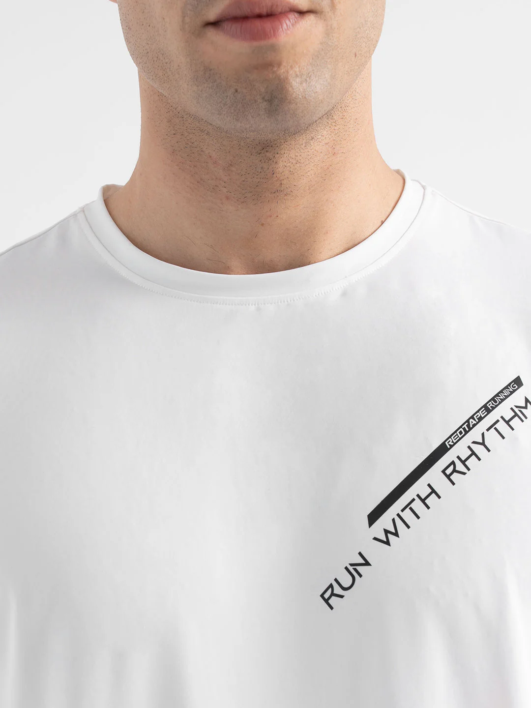 Menâ€™s White Activewear Graphic T-Shirt - Image 4