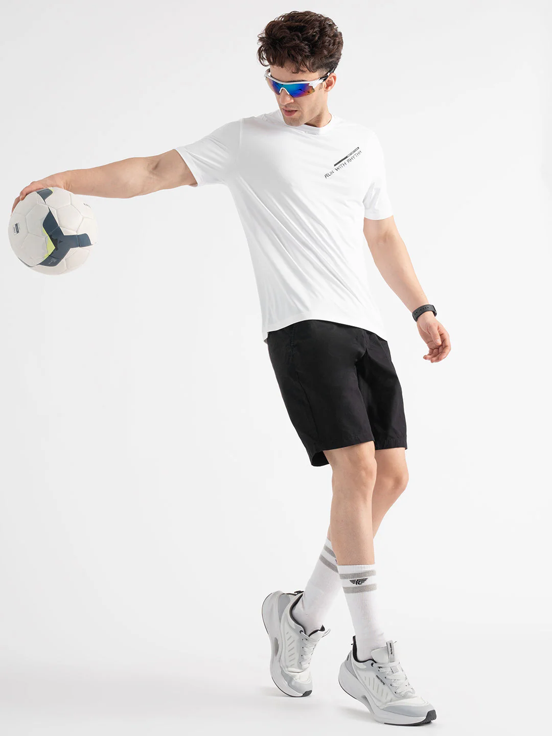 Menâ€™s White Activewear Graphic T-Shirt - Image 5