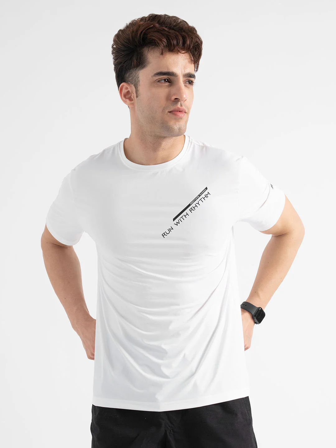 Menâ€™s White Activewear Graphic T-Shirt - Image 6