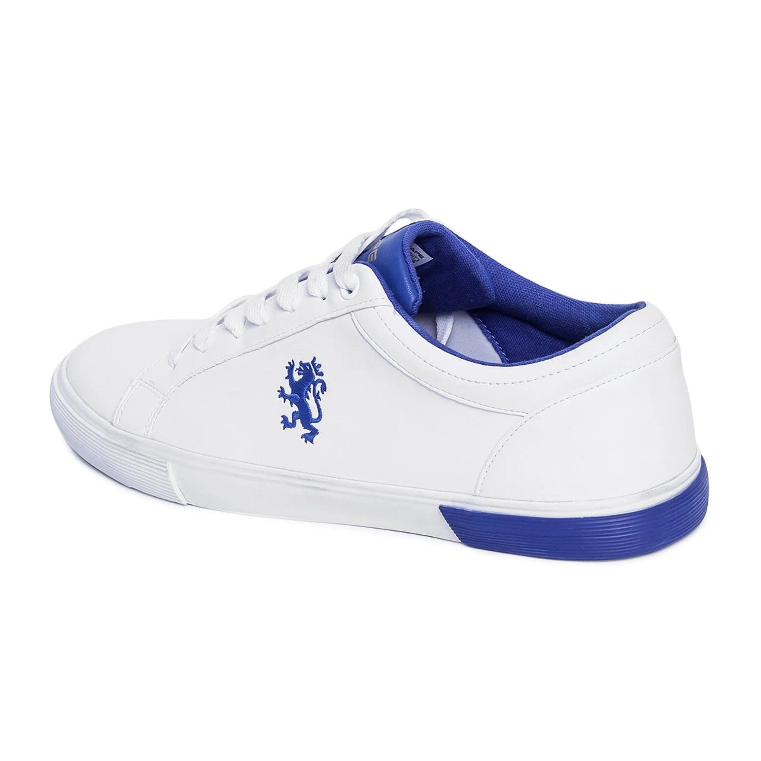 Men White And Indigo Blue Sneakers - Image 7