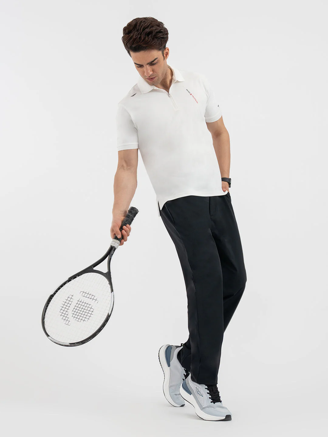 Red Tape Menâ€™s White Athleisure Polo T-Shirt - Image 5