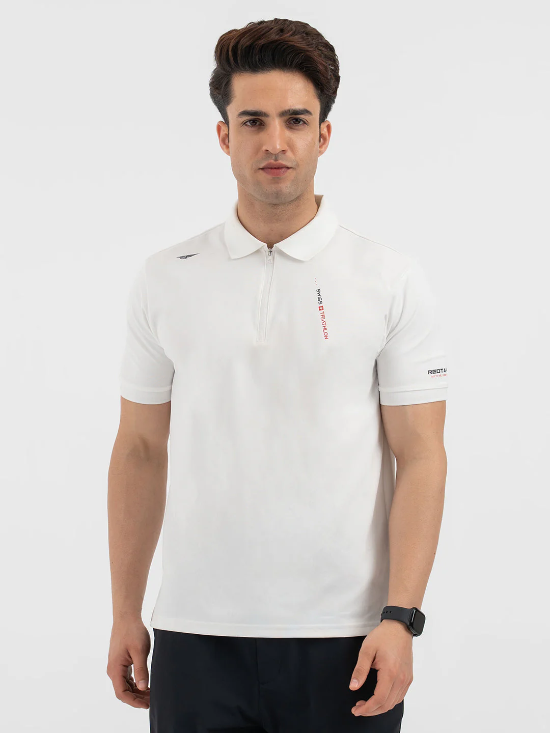 Red Tape Menâ€™s White Athleisure Polo T-Shirt - Image 8