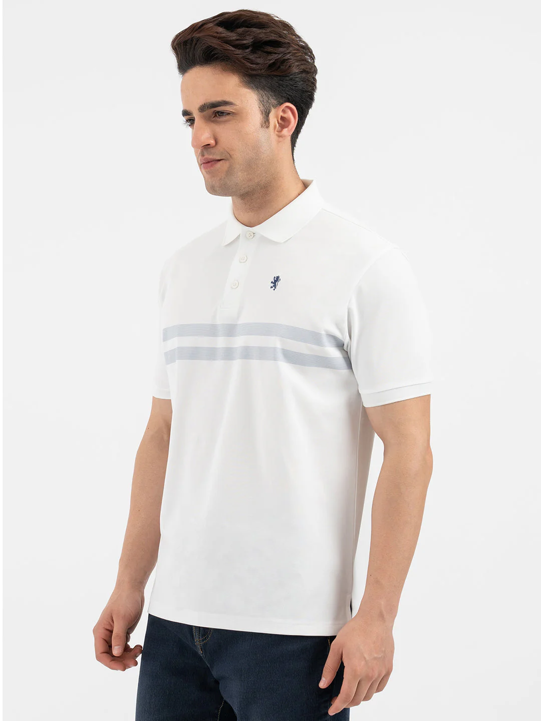 Red Tape Menâ€™s White Polo T-Shirt - Image 2