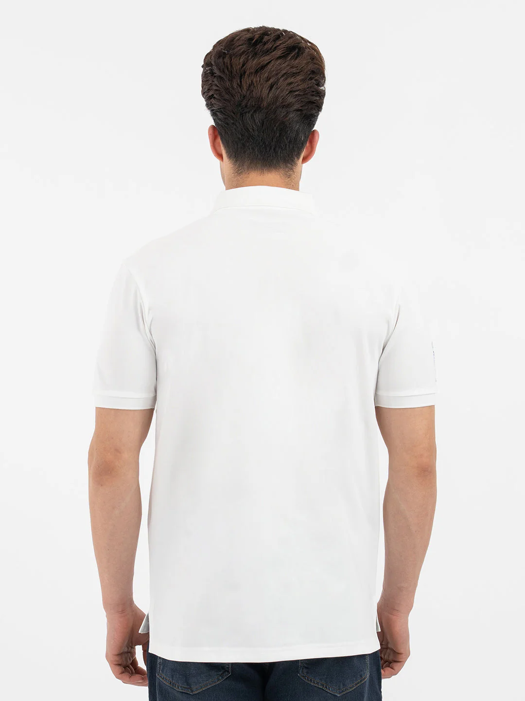 Red Tape Menâ€™s White Polo T-Shirt - Image 3
