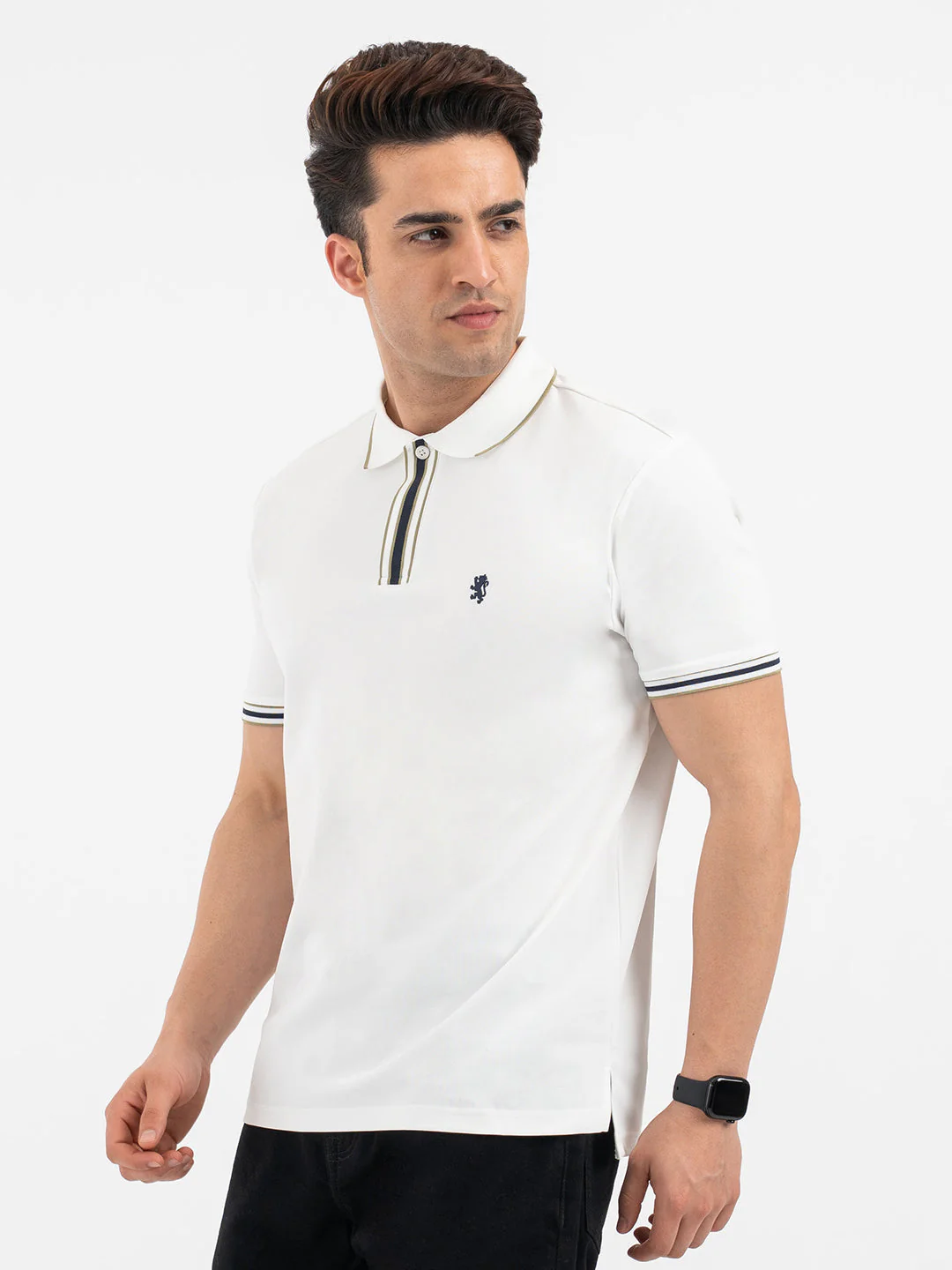 Red Tape Menâ€™s White Polo T-Shirt - Image 2