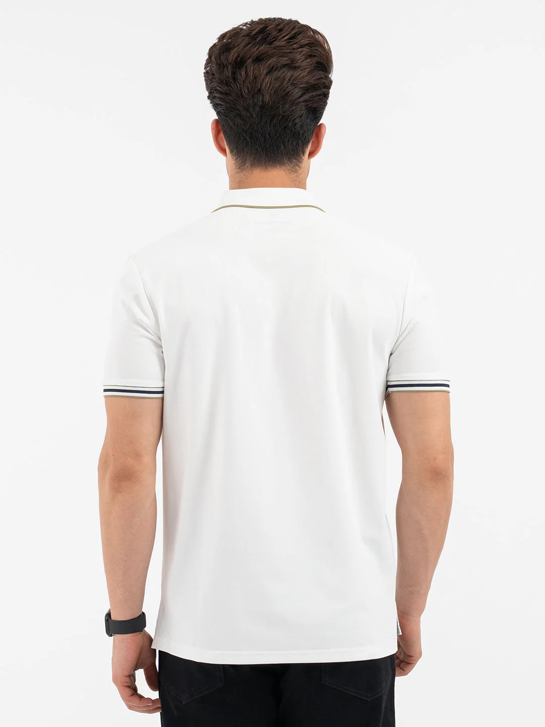 Red Tape Menâ€™s White Polo T-Shirt - Image 3