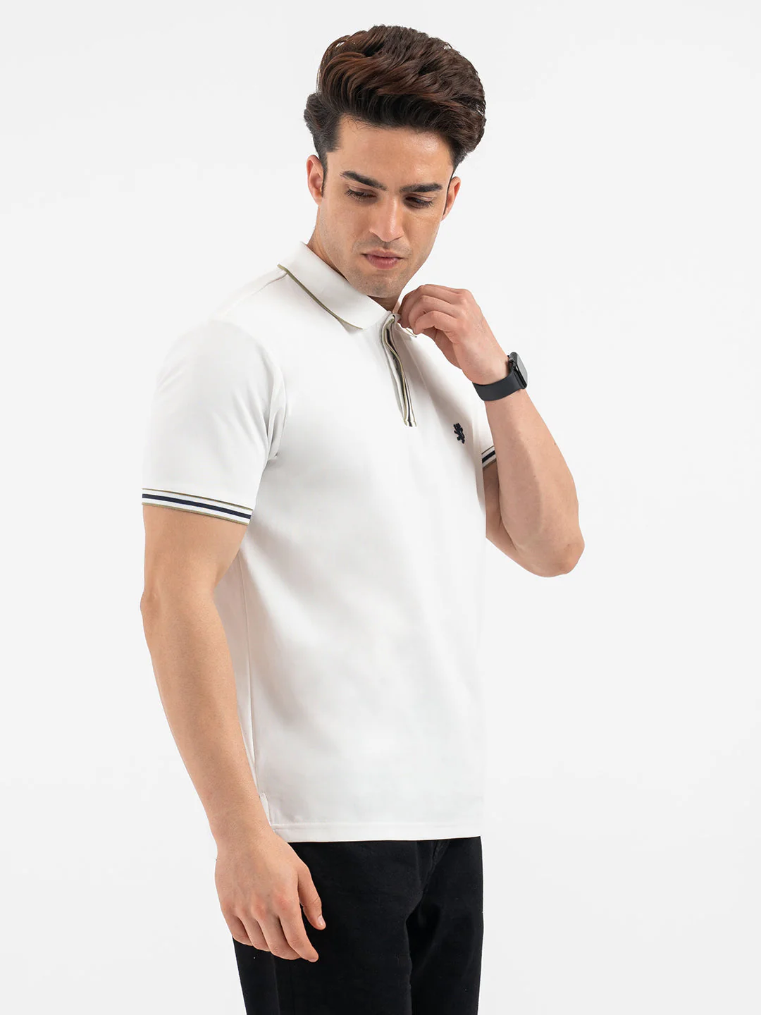 Red Tape Menâ€™s White Polo T-Shirt - Image 6