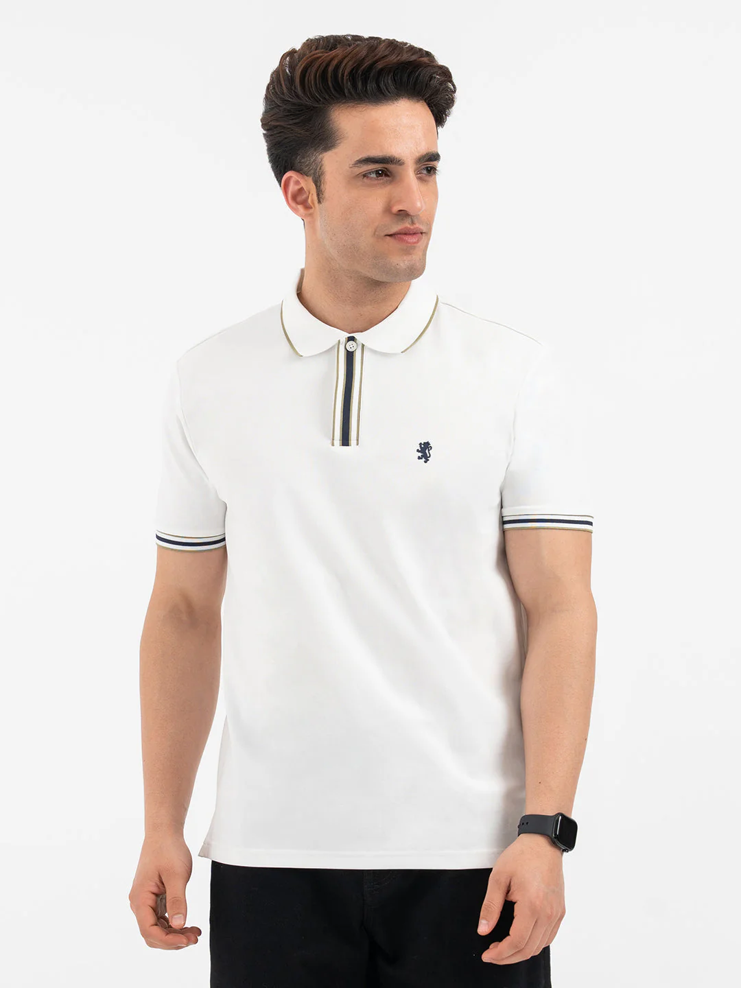 Red Tape Menâ€™s White Polo T-Shirt - Image 7