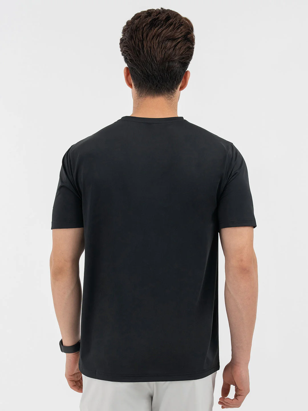 Red Tape Menâ€™s Black Graphic Activewear T-Shirt - Image 3
