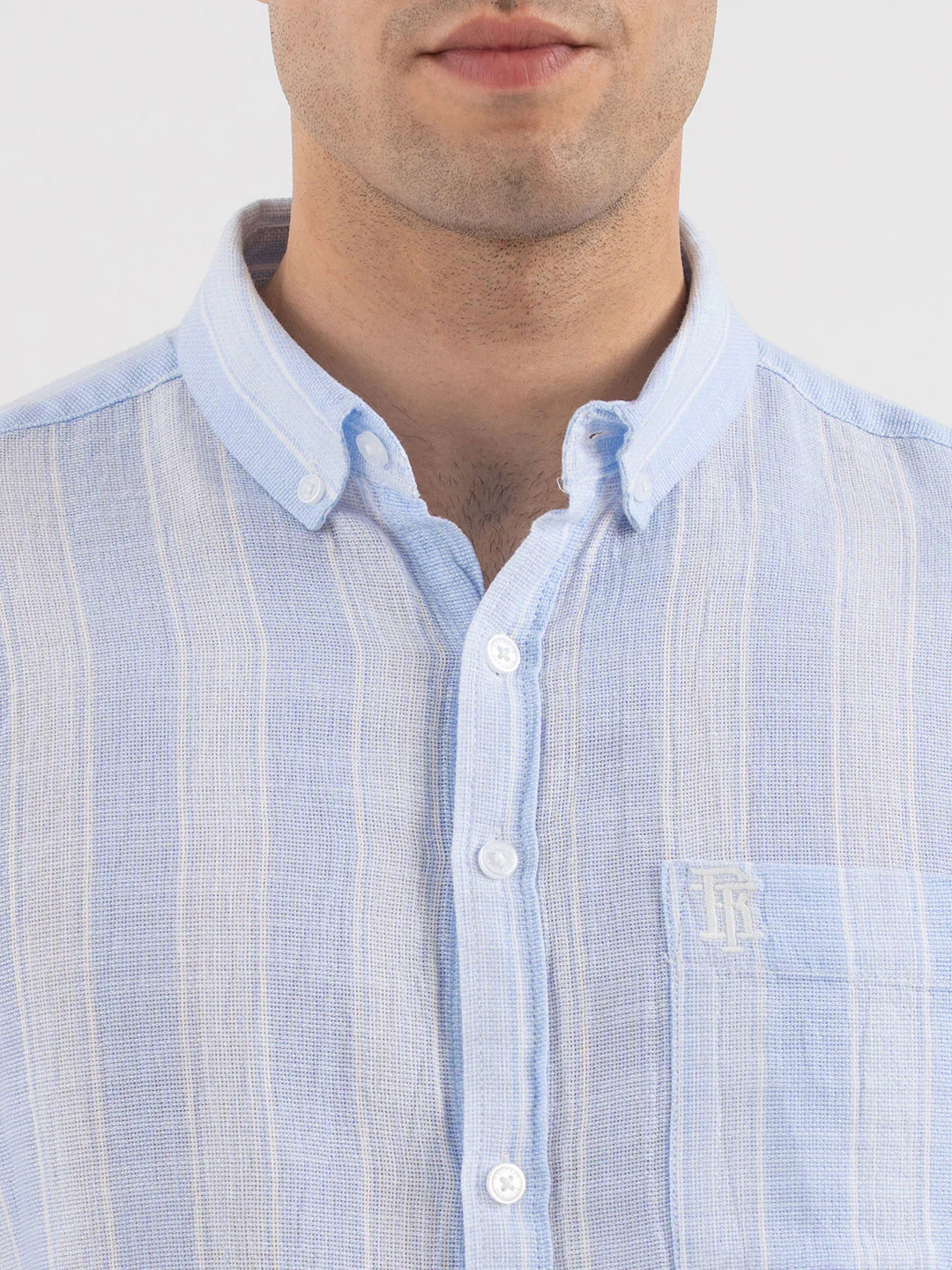 Red Tape Menâ€™s Blue Striped Shirt - Image 4