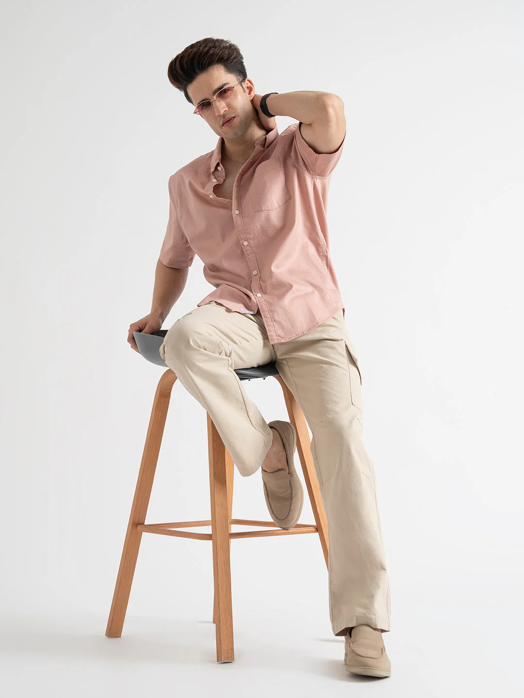Menâ€™s Casual Dusky Pink Shirt - Image 5