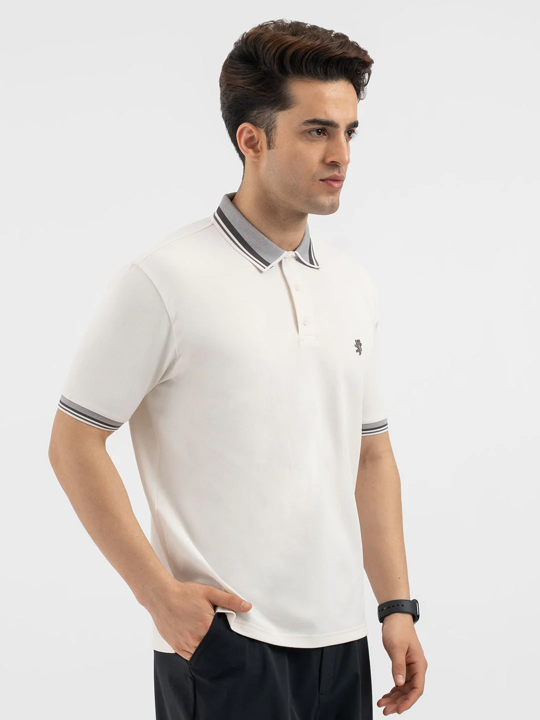 Red Tape Menâ€™s Cream Polo T-Shirt - Image 6
