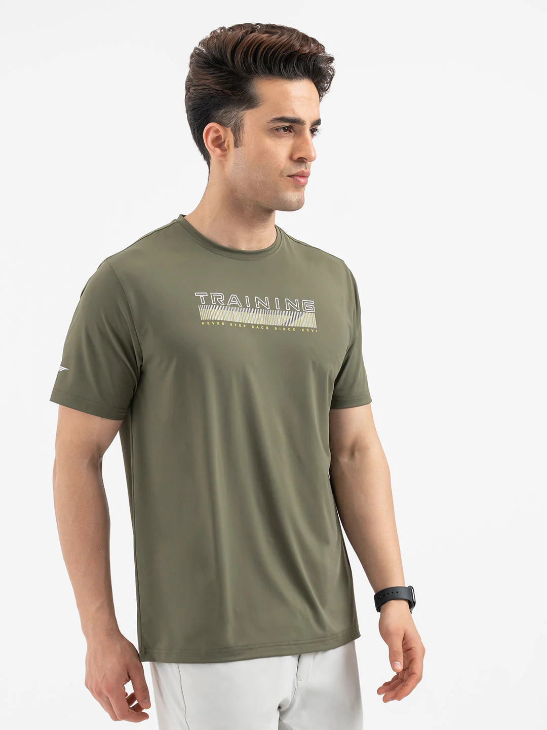 Red Tape Menâ€™s Dark Olive Graphic Activewear T-Shirt - Image 6
