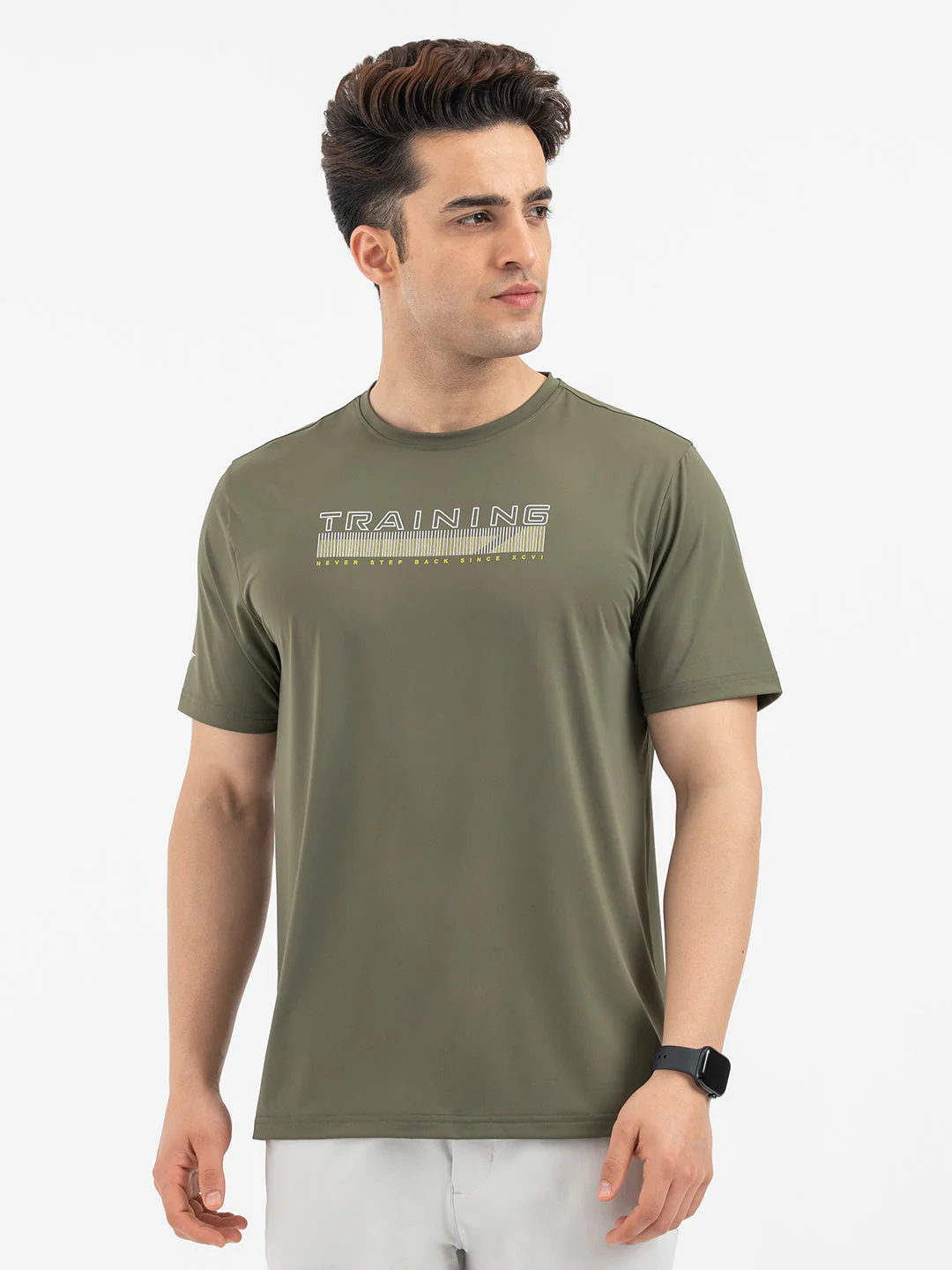 Red Tape Menâ€™s Dark Olive Graphic Activewear T-Shirt - Image 7