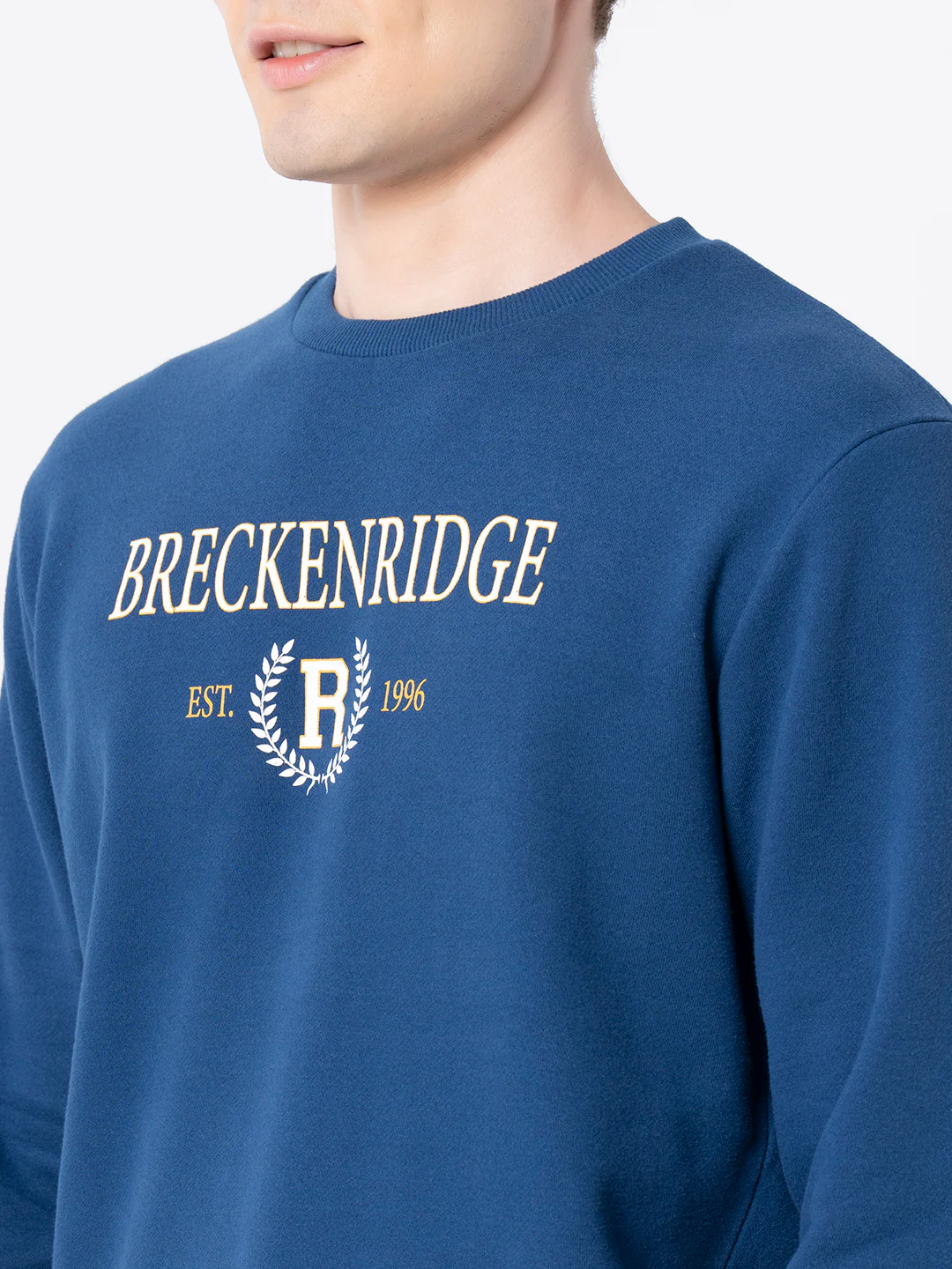 Men's Airforce Blue Graphic Print Sweatshirt - Image 4