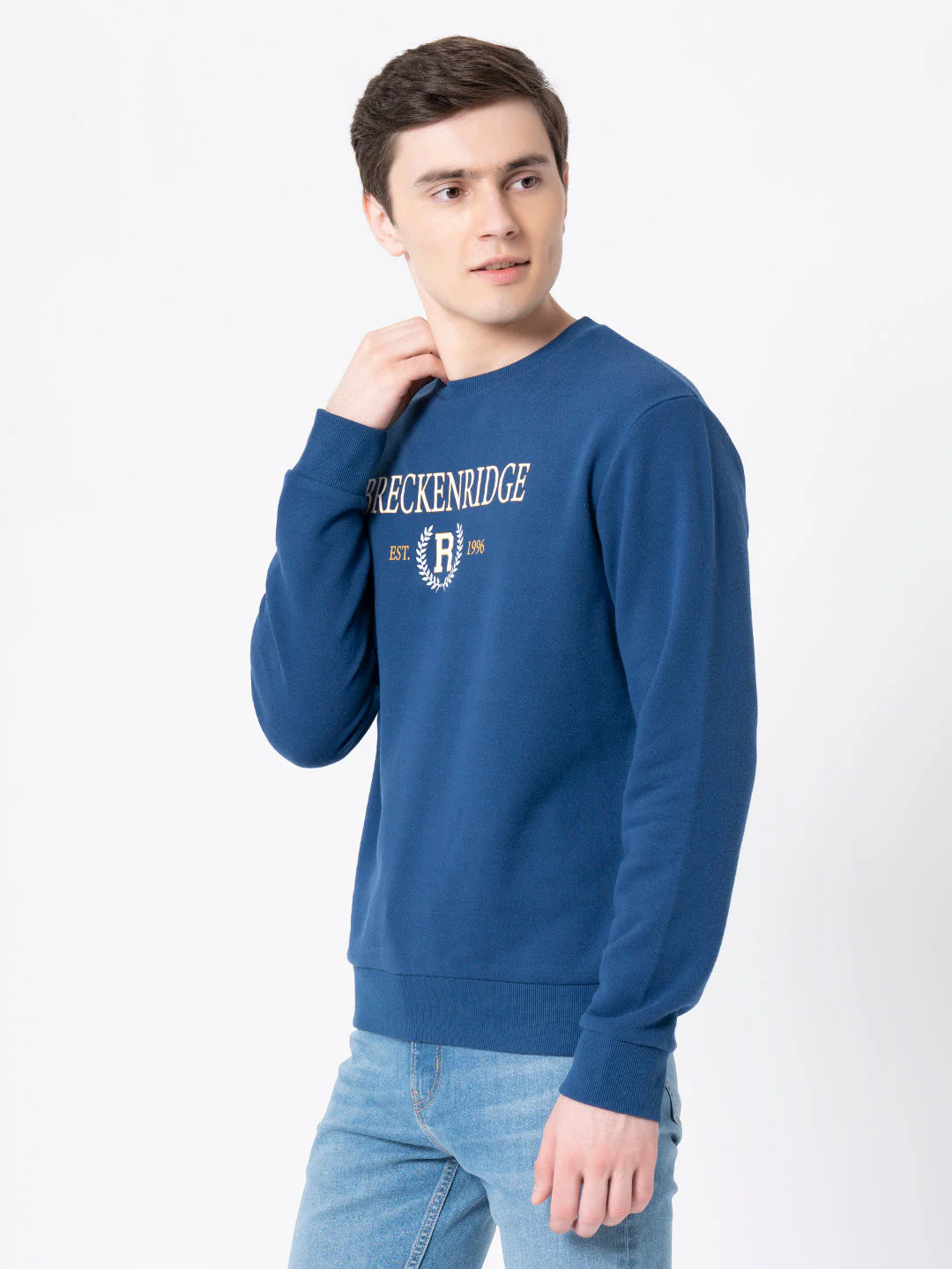 Men's Airforce Blue Graphic Print Sweatshirt - Image 2