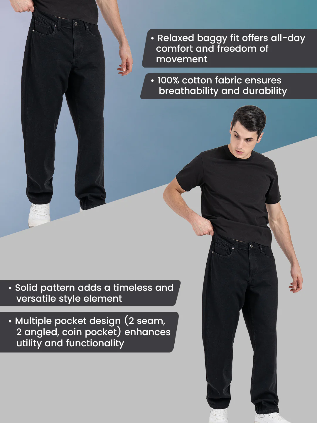 Mens Baggy Fit Jeans - Image 2