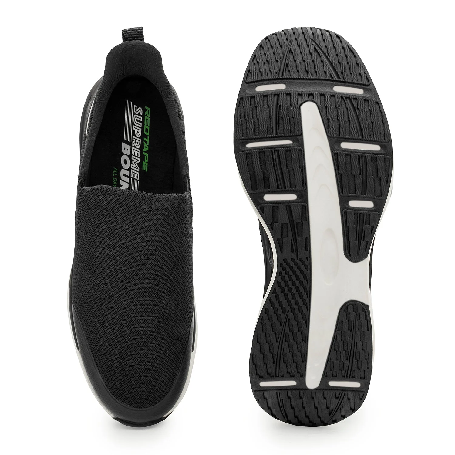 Men's Black and White Walking Slip-On Shoes - Image 5