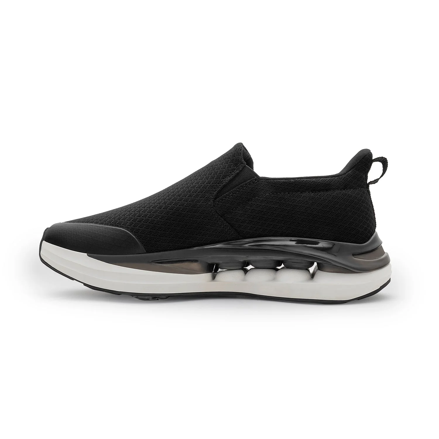 Men's Black and White Walking Slip-On Shoes - Image 3