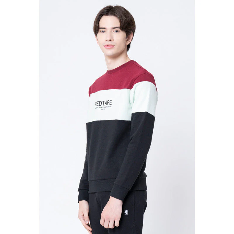 Men's Black Color Block Sweatshirt - Image 2
