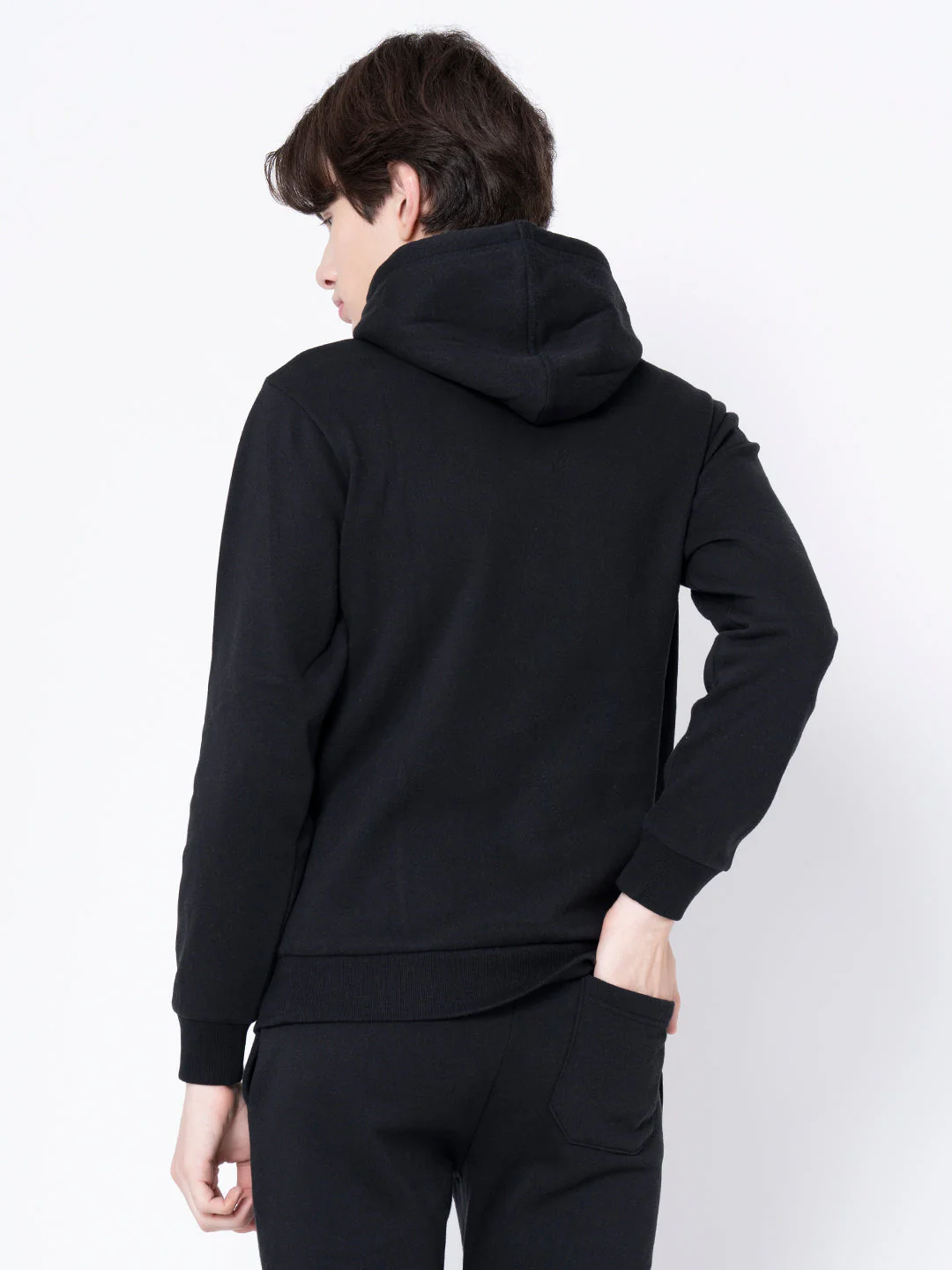 Men's Black Graphic Print Hoodie - Image 3