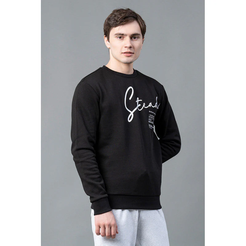 Men Black Graphic Print Sweatshirt - Image 2