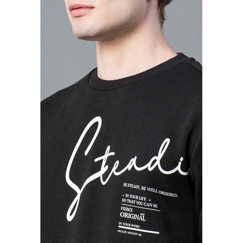 Men Black Graphic Print Sweatshirt - Image 4