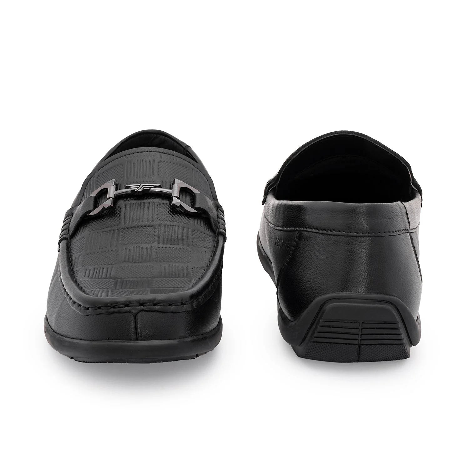 Men's Black Leather Moccasins for Classic Formal Sophistication - Image 4