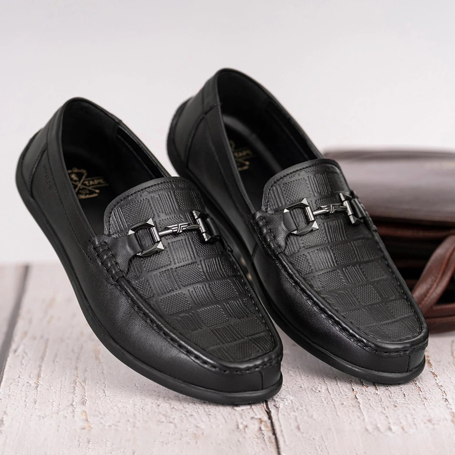 Men's Black Leather Moccasins for Classic Formal Sophistication - Image 6