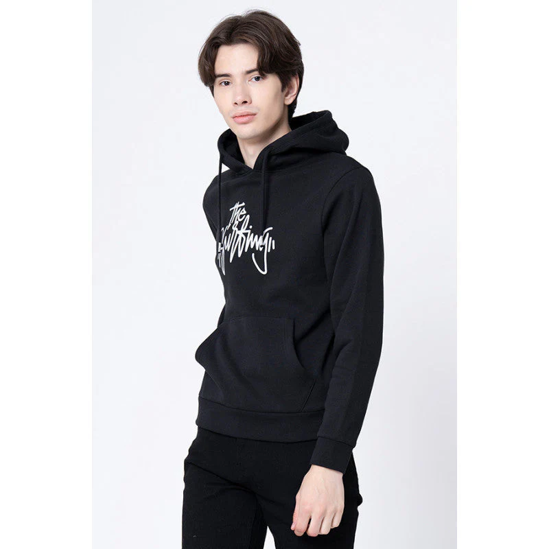 Men's Black Printed Hoodie - Image 2