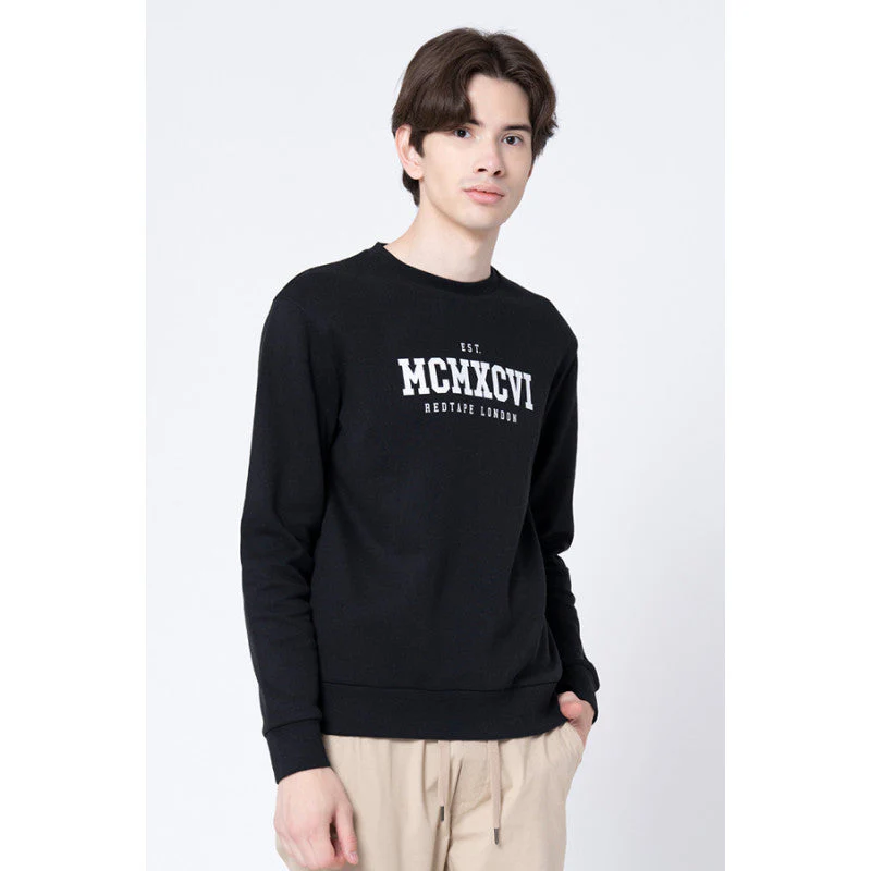 Men's Black Printed Sweatshirt - Image 2