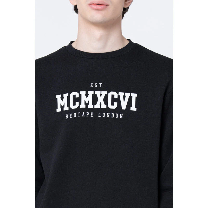 Men's Black Printed Sweatshirt - Image 4