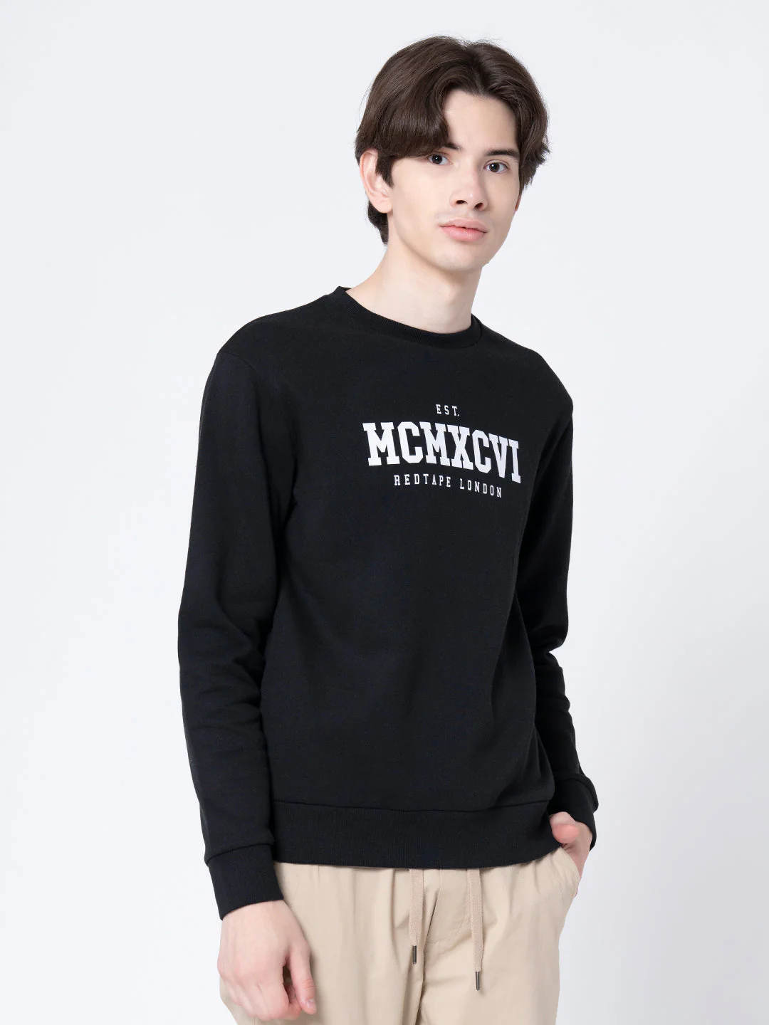 Men's Black Printed Sweatshirt - Image 2