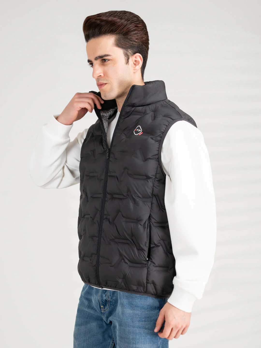 Men's Black Sleeveless Jacket | Winter Heatseal Jackets for Men - Image 2
