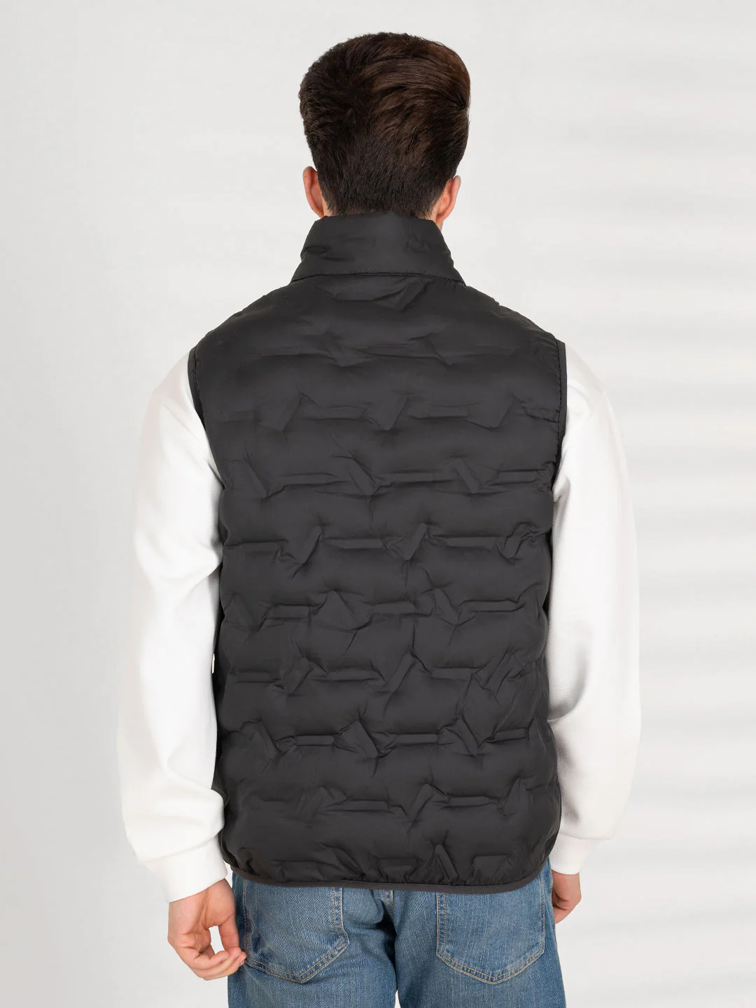 Men's Black Sleeveless Jacket | Winter Heatseal Jackets for Men - Image 3