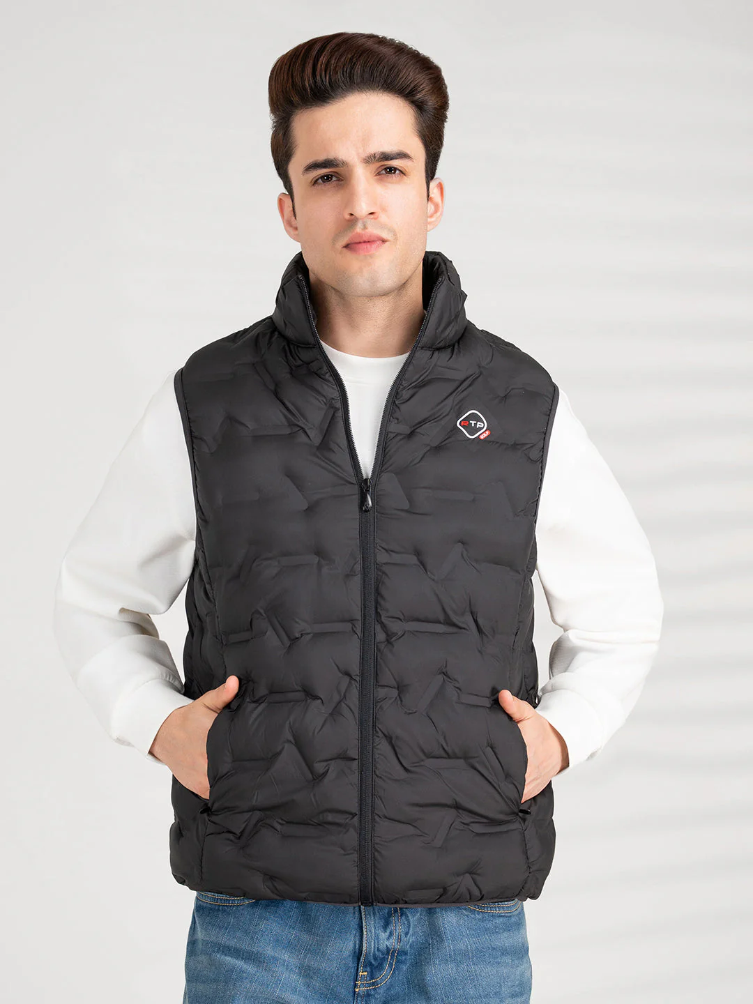 Men's Black Sleeveless Jacket | Winter Heatseal Jackets for Men - Image 7