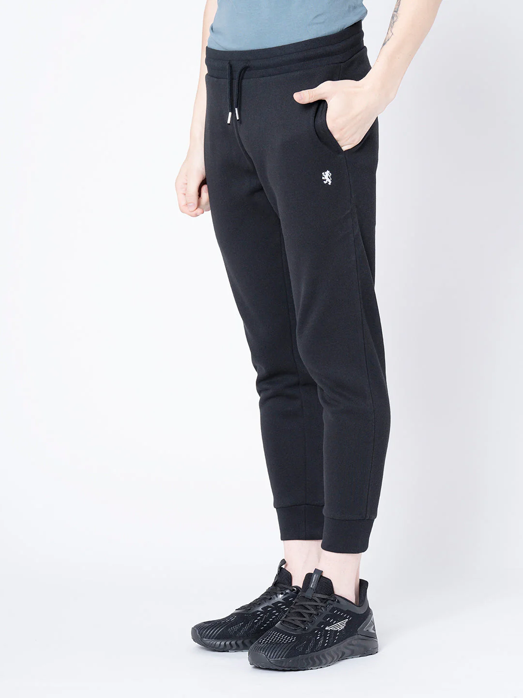 Men's Black Solid Jogger - Image 2
