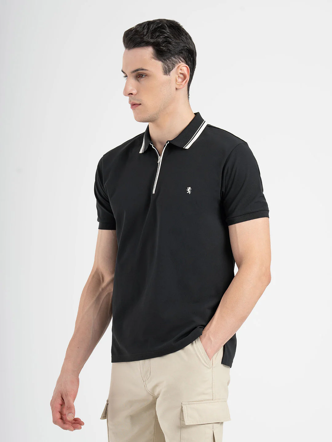 Menâ€™s Black Sports Polo T-Shirt - Image 2