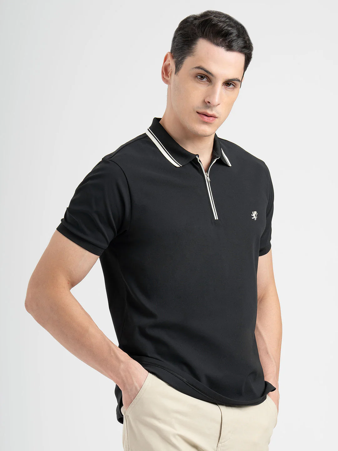 Menâ€™s Black Sports Polo T-Shirt - Image 6
