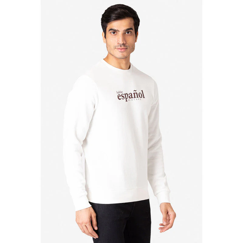 Men's Bright Off White Sweatshirt - Image 3