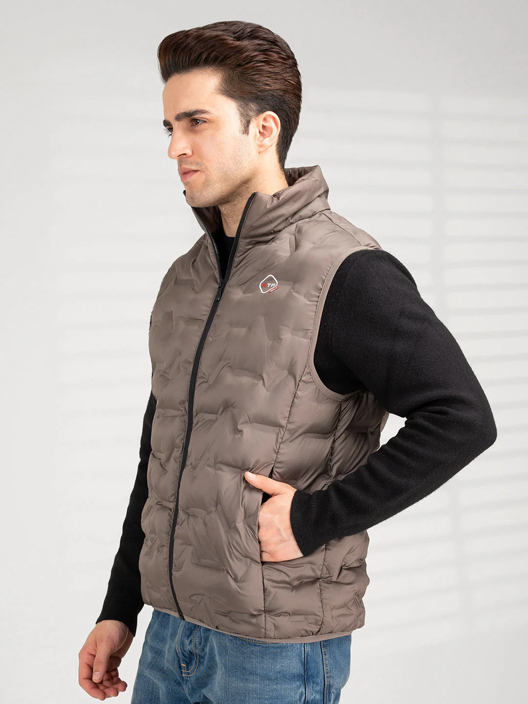 Men's Bronze Sleeveless Jacket | Winter Heatseal Jackets for Men - Image 2
