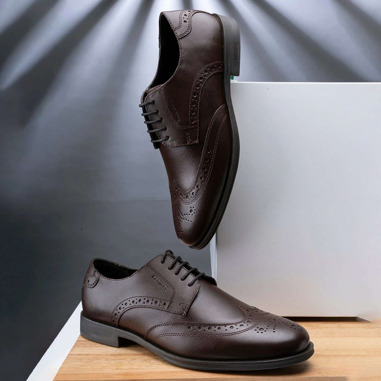 Men Brown Derby Brogue Shoes for Sophisticated Style - Image 6